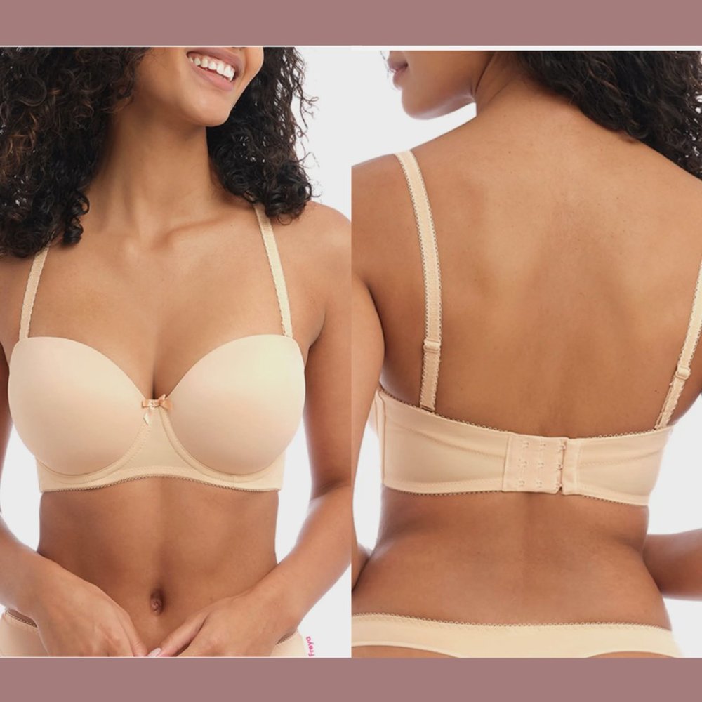 NEW $69 Freya [ 30H US ] Deco Convertible Strapless Underwire Bra in‎ Nude